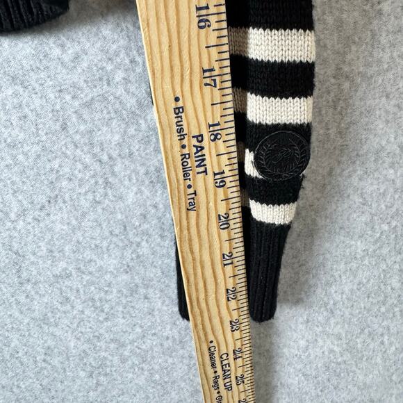 Pink Victorias Secret Striped Sweater Cropped Crewneck Black Cream Soft Viscose - Picture 6 of 9